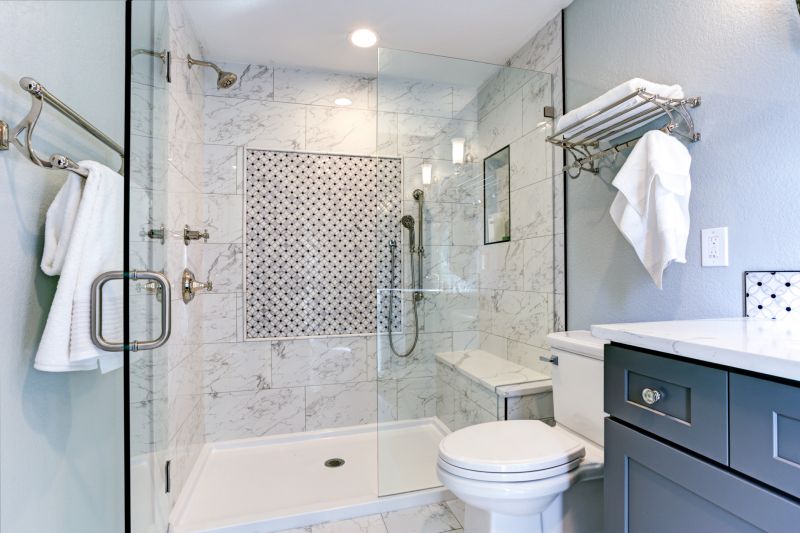 Marble Tile Accents in Shower